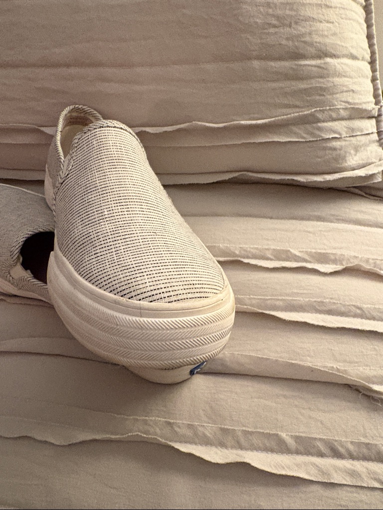 Keds Women's Cream Striped Slip-On Flats — image 4 of 5